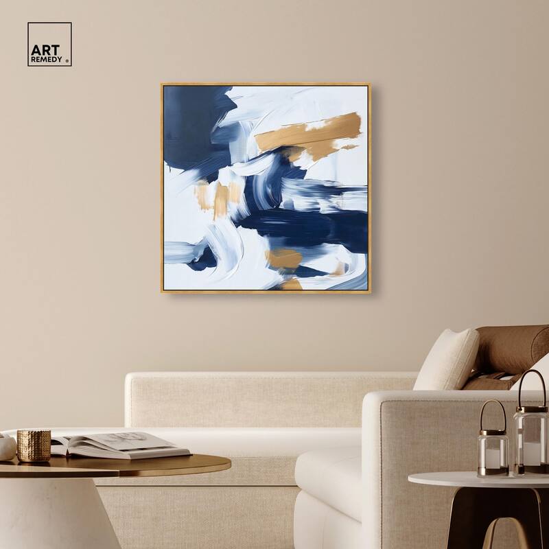 Azure and Gold Canvas by Art Remedy