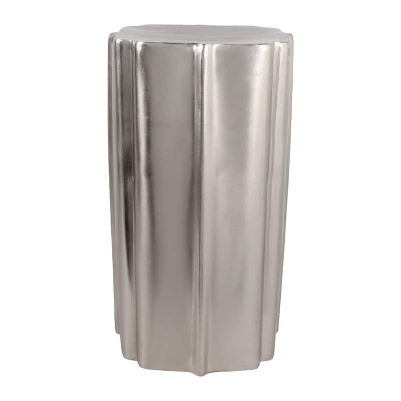 Aluminum Side Table Sculpted Base Modern Narrow Spaces Home Decor