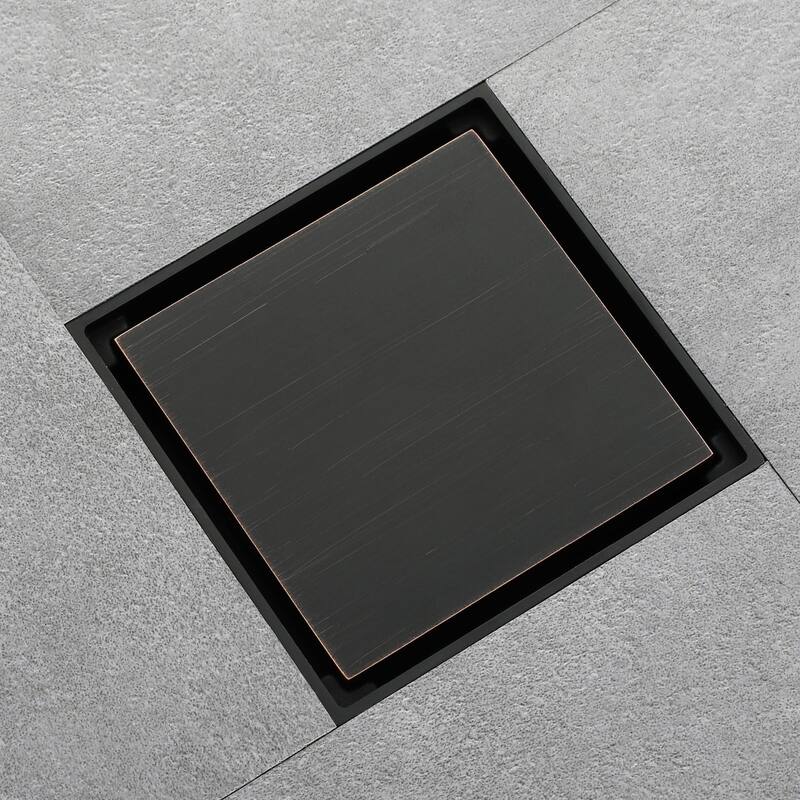 oil rubbered bronze 4 inch brass material shower drain with ABS base - 4 x 4