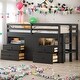 preview thumbnail 1 of 40, Twin Size Loft Bed With 4 Drawers,Underneath Cabinet and Shelves for Home Espresso