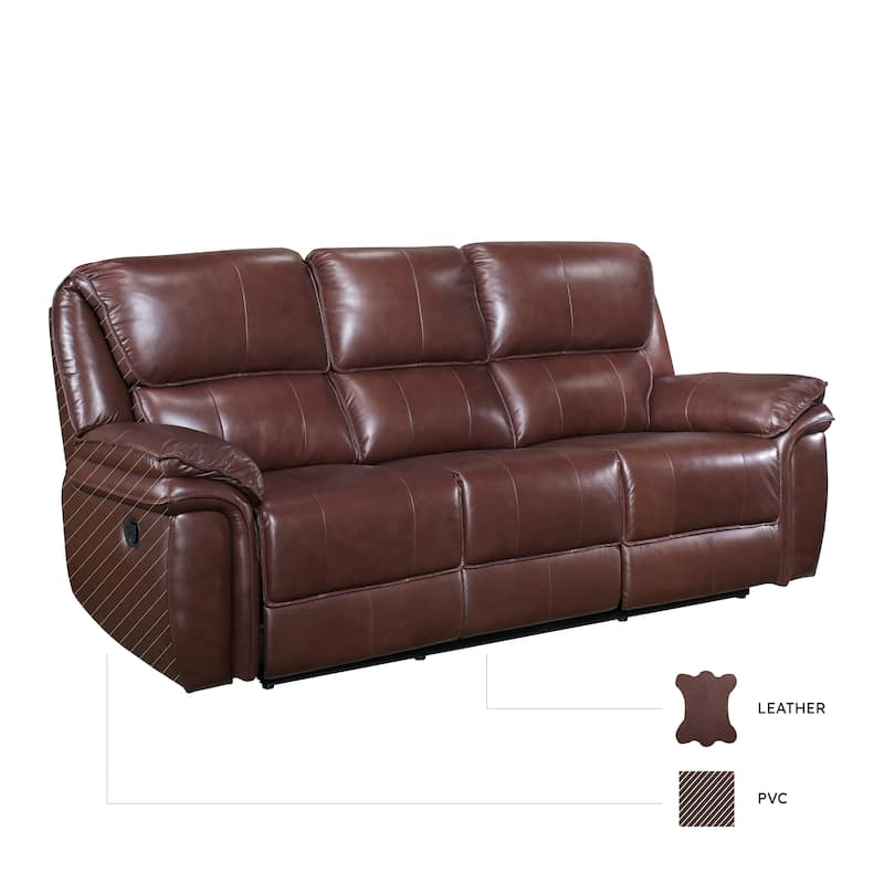 Palermo Leather Match Manual Double Reclining Sofa