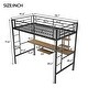 preview thumbnail 4 of 14, Twin/Full Size Metal Loft Bed w/Desk, Shelves & 2 Built-in Ladders, Sturdy Metal Twin/Full Bedframe w/Safety Guardrails for Kids