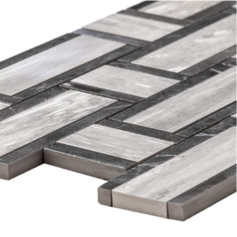 Stately Tre Basketweave 9.5x14 Porcelain Mosaic Tile - Floor, Wall, Backsplash