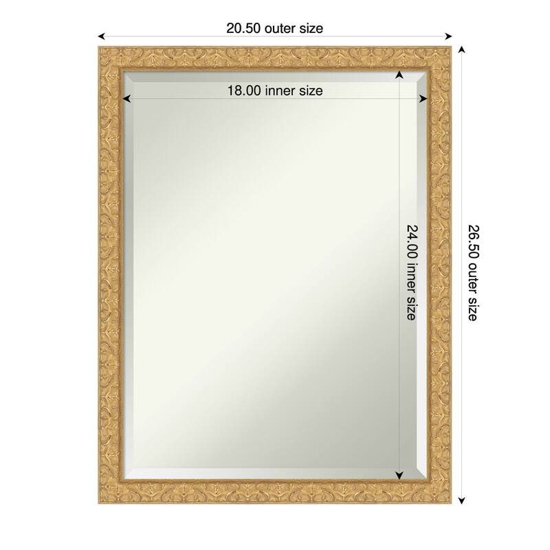 Lila Beveled Wood Framed Wall Mirror - 21 x 27 in - Lila Gold