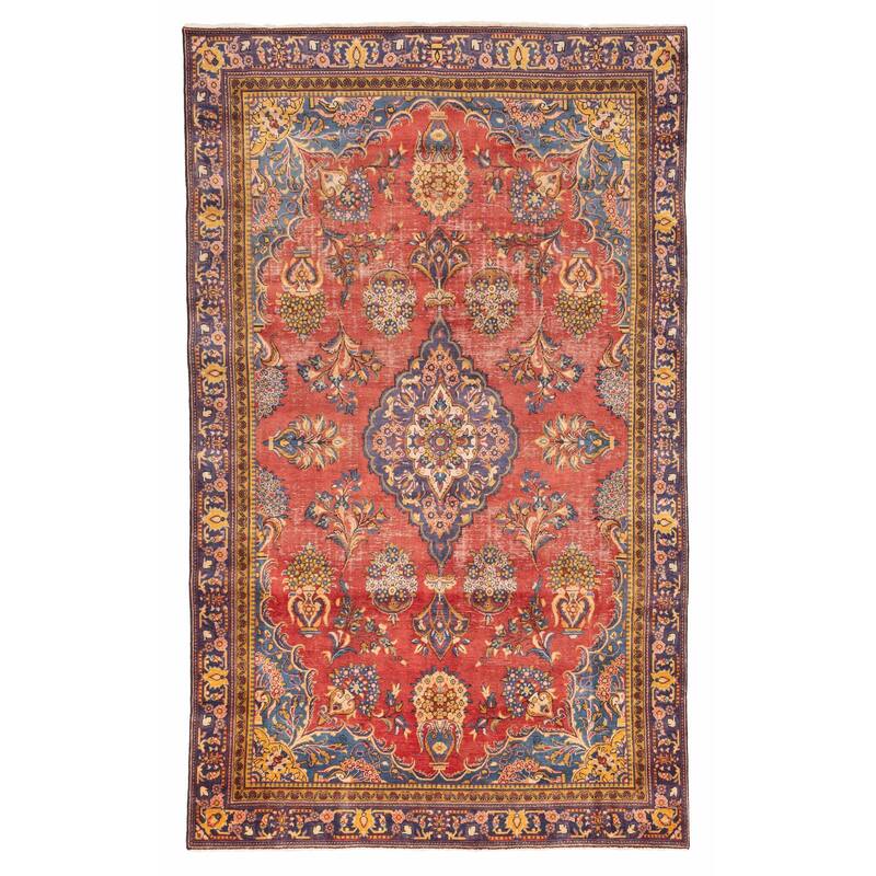ECARPETGALLERY Hand-knotted Antalya Vintage Red Wool Rug - 6'2 x 10'1