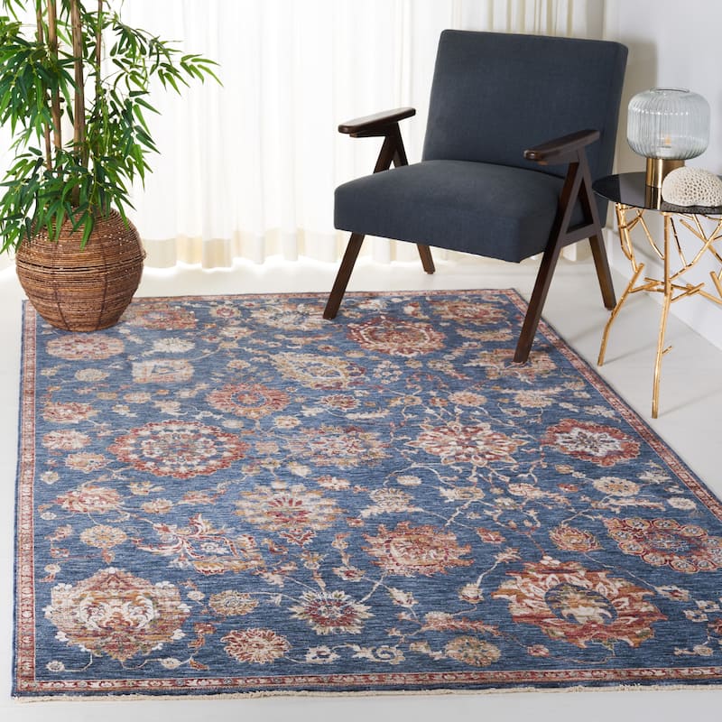 SAFAVIEH Heirloom Sylvia Floral Rug - 5'3" x 7'6" - Navy/Beige