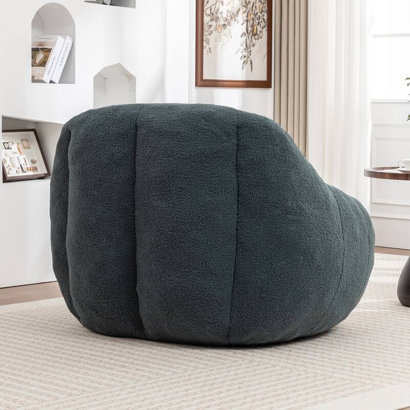 Fluffy and Lazy Teddy Fabric BeanBag Chairs with Memory Foam