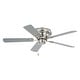 preview thumbnail 9 of 10, Expo 42 in. Satin Nickel Low Profile Flush Mount Ceiling Fan with Reversible Maple-Silver Blades, LED Light Kit and Pull Chain