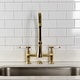 preview thumbnail 24 of 29, Kingston Brass Essex Double-Handle Wall-Mount Pre-Rinse Bridge Kitchen Faucet