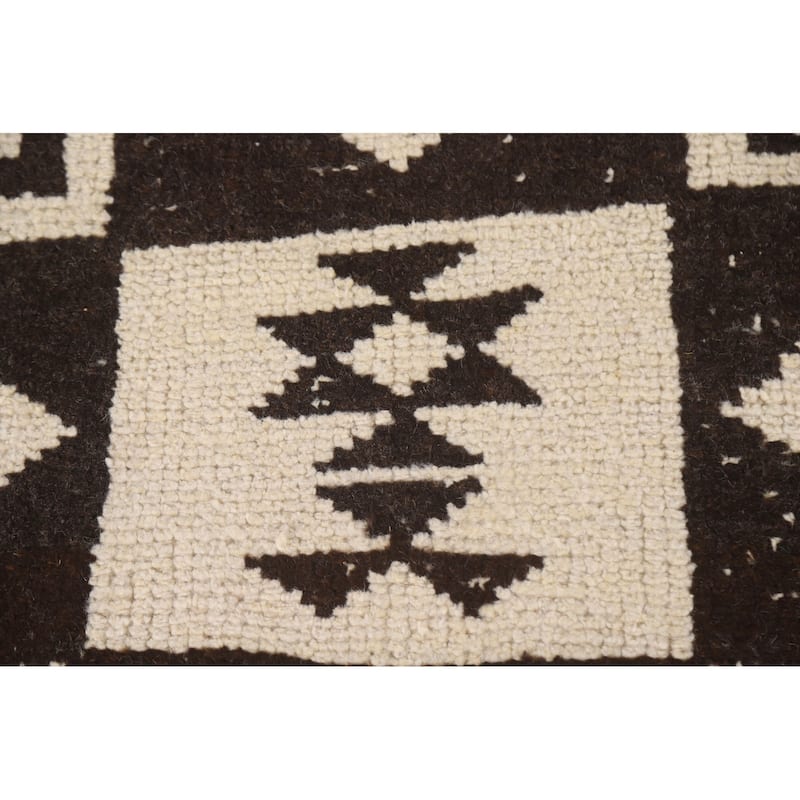 Tribal Beige Plush Anatolian Turkish Runner Rug Handmade Wool Carpet - 3'7"x 11'2"