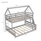 preview thumbnail 5 of 33, Twin Over Full House Bunk Bed with Built-in Ladder & Solid Wood Support