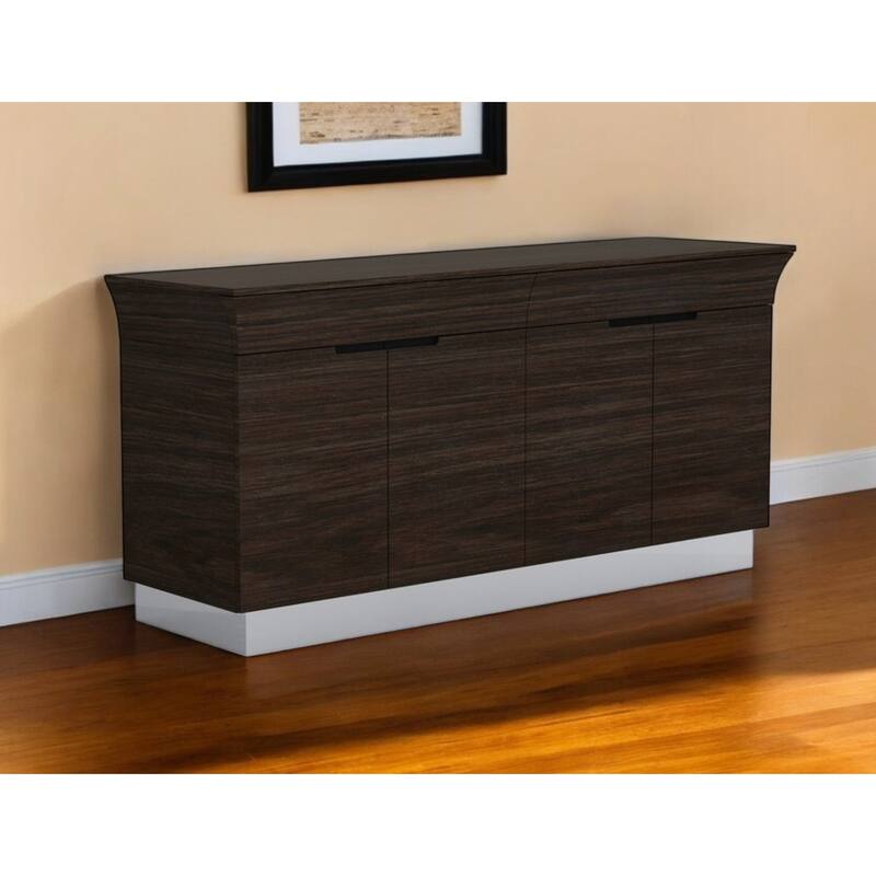 HomeRoots 70" Dark Brown Two Drawer Buffet Table with Four Doors - 70' X '31' X '18