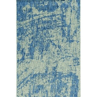 5'x7' Grey Denim Machine Woven UV Treated Abstract Brushstroke Indoor ...