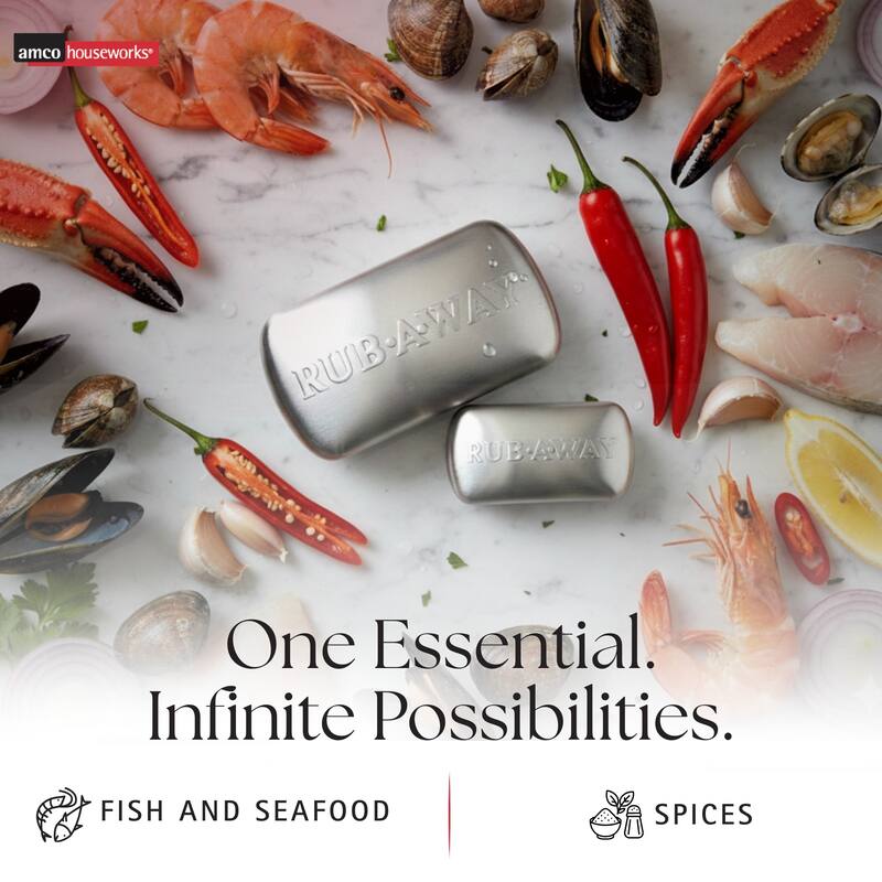 Amco Set of 2 Rub a Way Bars - Silver - 4 x 2.25 in & 3.1 x 0.7 in