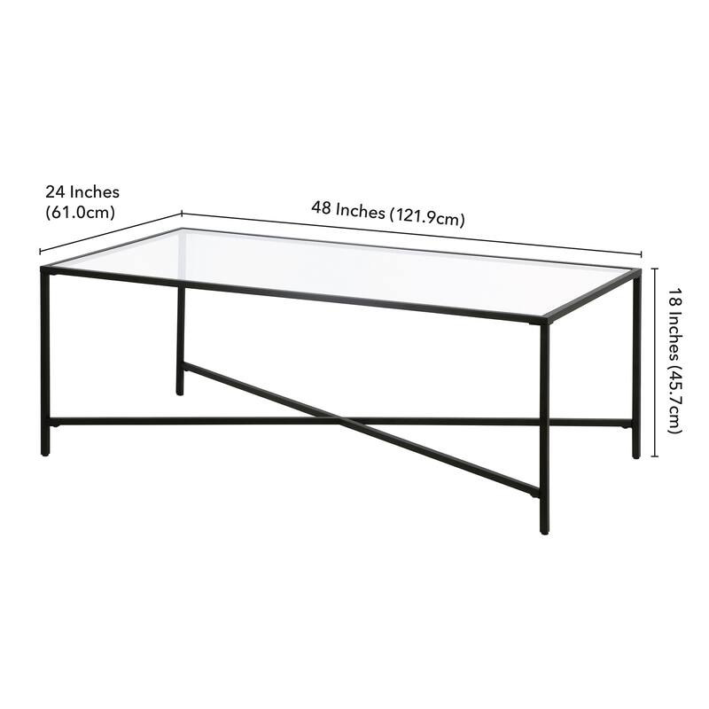 Henley 48'' Wide Rectangular Coffee Table with Glass Top