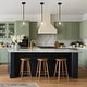 preview thumbnail 2 of 14, Modern Black Gold Pendant Clear Glass Kitchen Island Light Bowl-Shape Shade for Dining Room