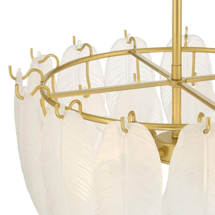 Acroma 4 - Lights Elegant Leaf-Inspired Glass Chandelier