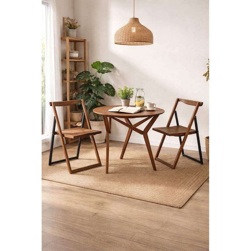 Boraam Sydney Chestnut Brown Folding Chair Set of 2