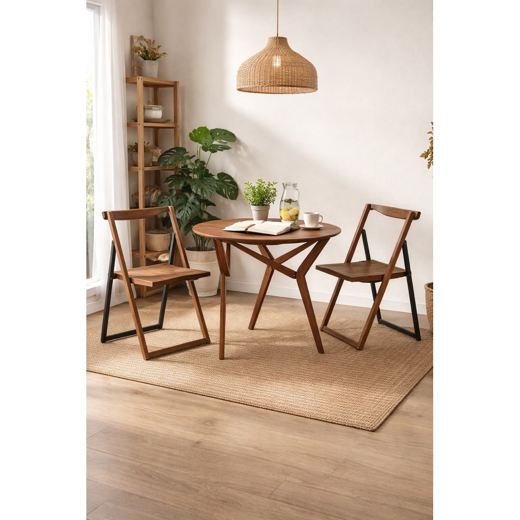 Boraam Sydney Chestnut Brown Folding Chair Set of 2