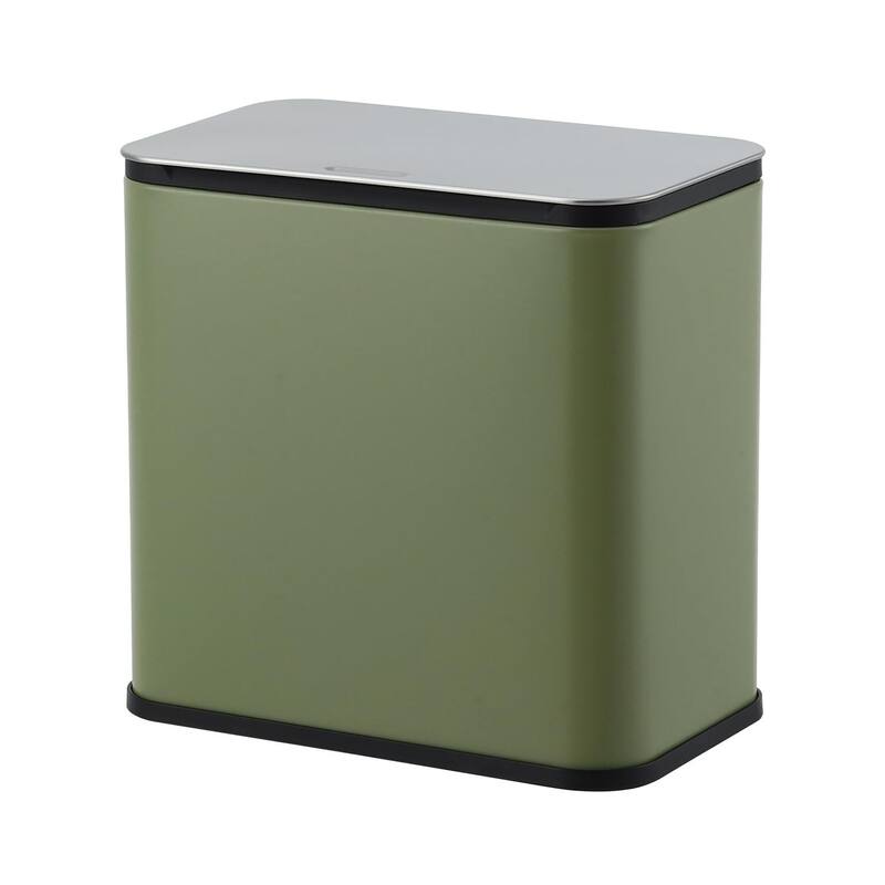 1.3 Gallon Hanging Kitchen Trash Can with Lid, Wall-Mounted Waste Bin - Green
