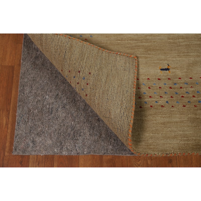 Hand Knotted Oriental 100% Wool Carpet Tribal Tribal Brown Gabbeh Area Rug - 7' 8'' X 4' 11''