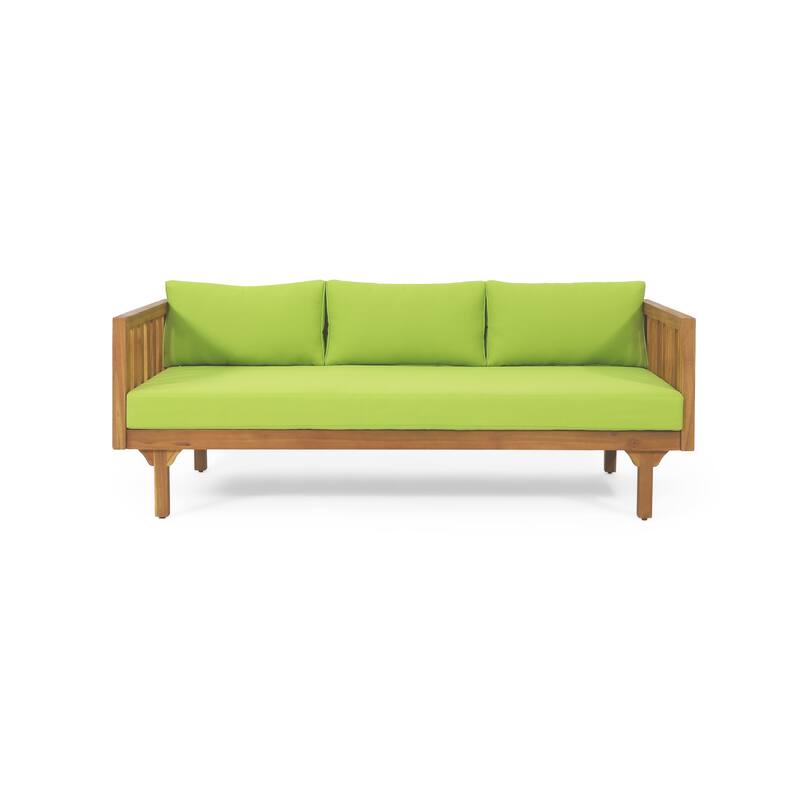 Christopher Knight Home - Claremont 3-Seater Daybed + Acacia Wood Table Patio Furniture Set