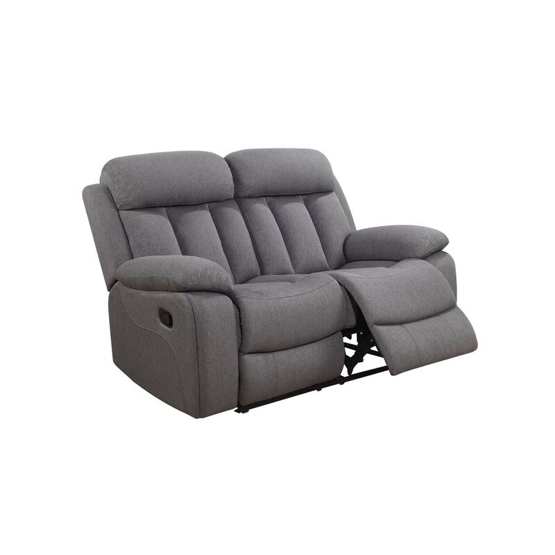Abbyson Living Fletcher 2PC Fabric Reclining Sofa & Loveseat, Gray
