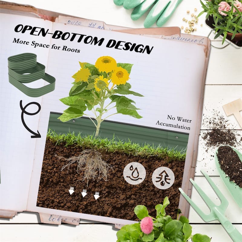 Outsunny 3-Tier Galvanized Steel Raised Garden Bed Kit