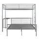 preview thumbnail 6 of 7, Twin Over Full Metal Bunk Bed Frame with Desk, Ladder & Quality Slats