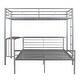 preview thumbnail 14 of 35, Twin Size Loft Bed & Full Size Platform Bed Set, Metal Bunk Bed Frame with Built-in Curved MDF Desk, Ladder and Safety Guardrail