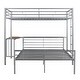 preview thumbnail 4 of 58, Twin over Full Size Metal Bunk Bed with Desk, Ladder and Quality Slats for Bedroom, Metallic