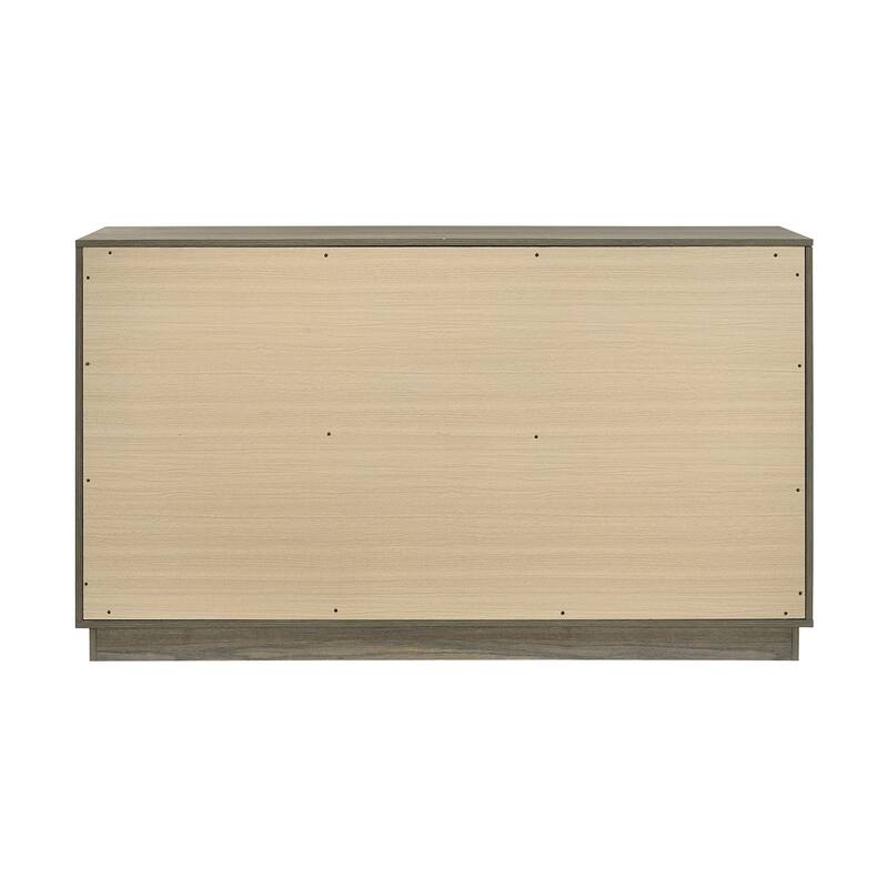 9 Drawers Wooden Dresser with Floating Base in Grey Oak