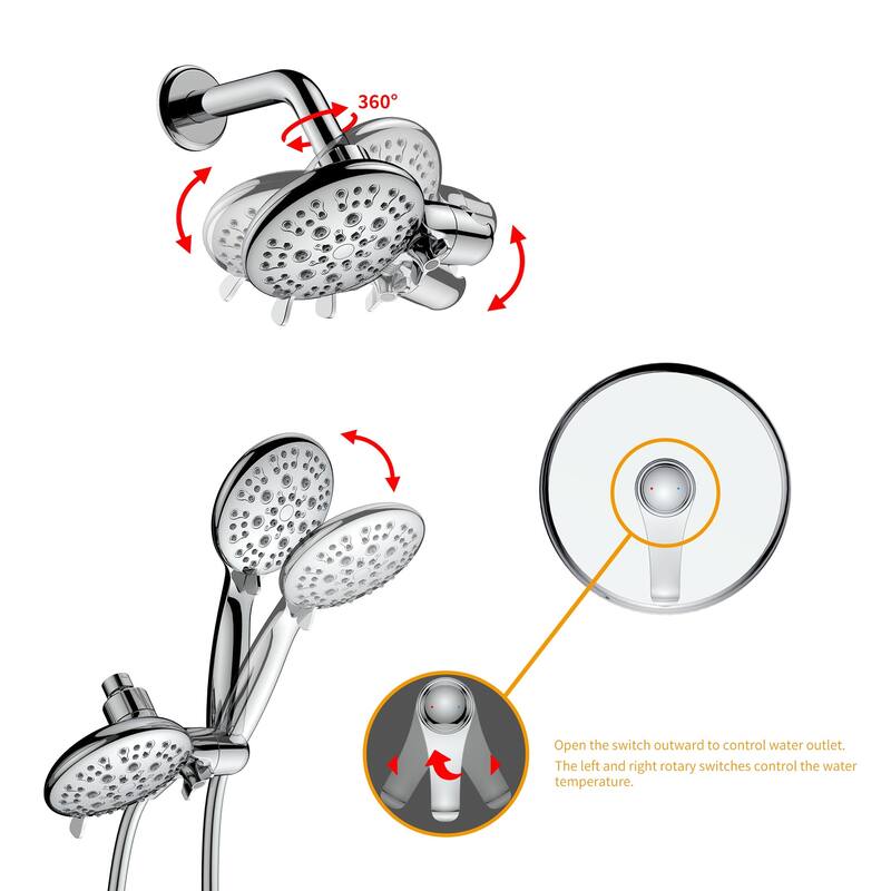 4.7 inch Wall-Mounted Round Shower System with Rough-in Valve