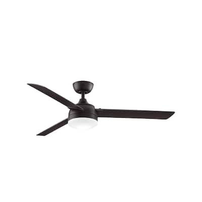 Xeno Wet - 56 inch Indoor/Outdoor Ceiling Fan with Dark Walnut Blades and LED Light Kit - Dark Bronze