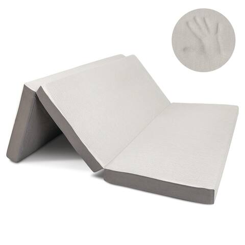 Milliard 4" Tri Folding Queen size Mattress with Ultra Soft Removable Cover