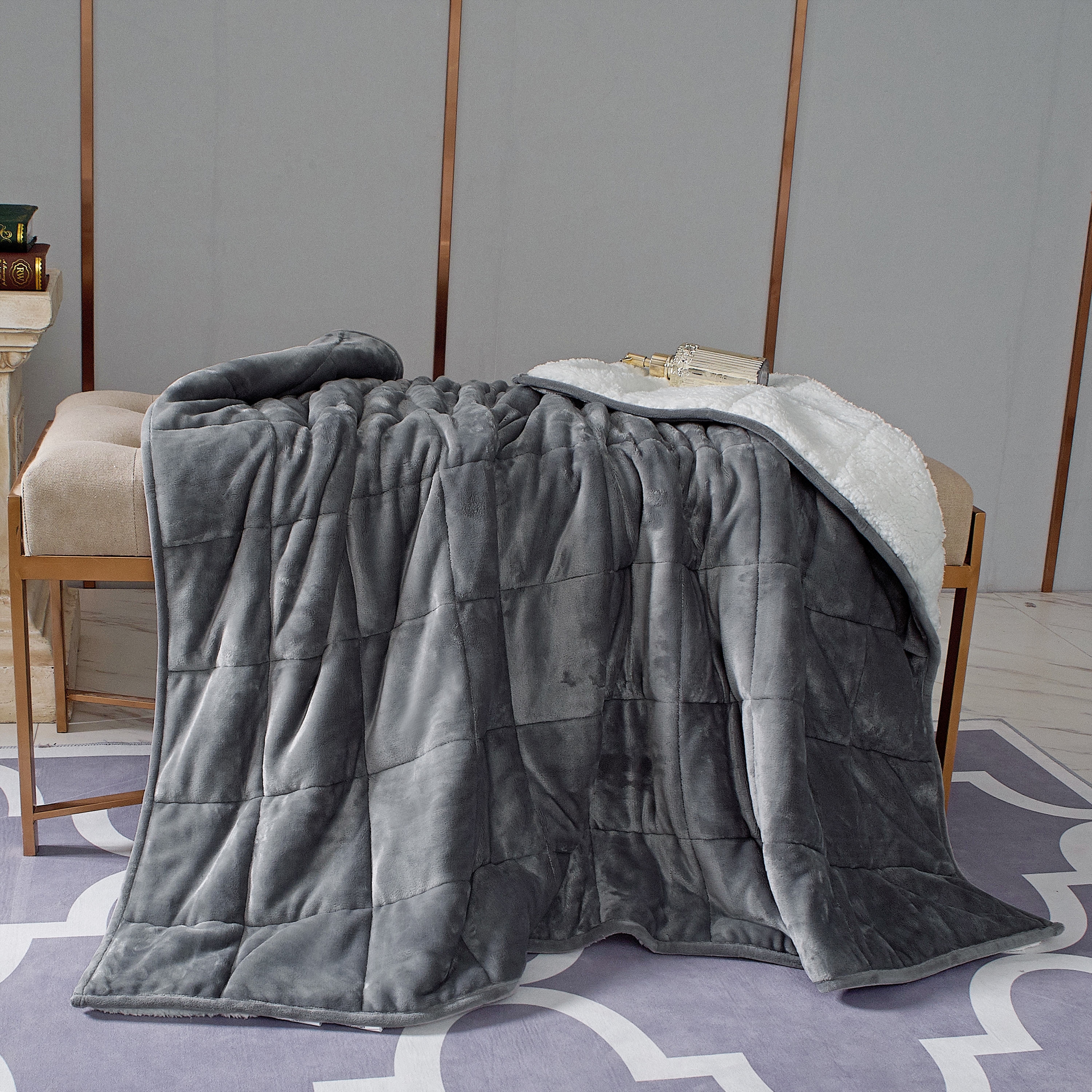 Hooded Weighted Throw Blanket 10 lb 50x60 inches