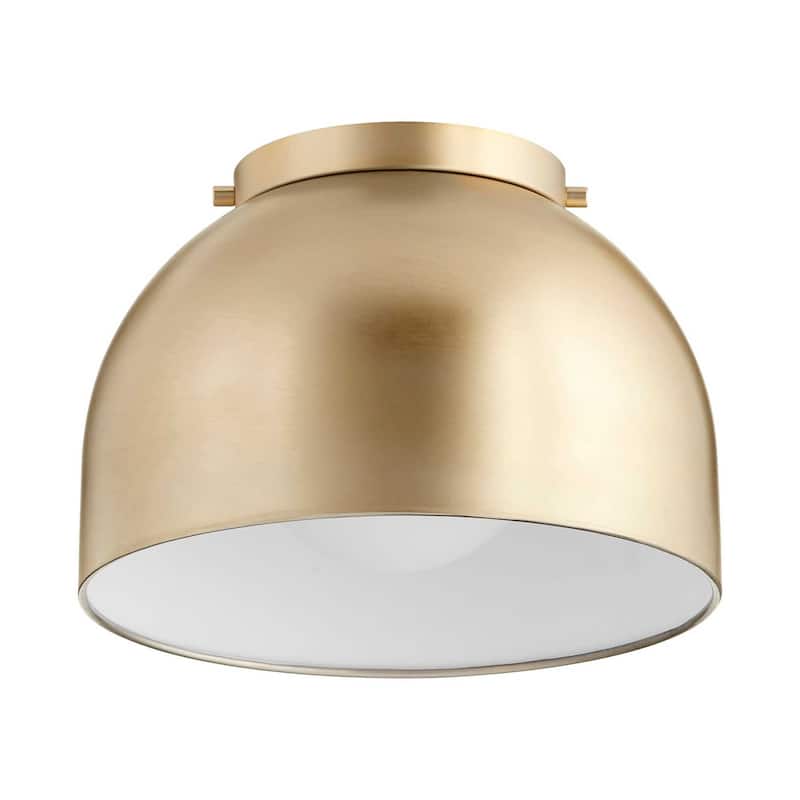 James Allan QICF70360 Orchid 11" Wide Flush Mount Ceiling Fixture - Aged Brass