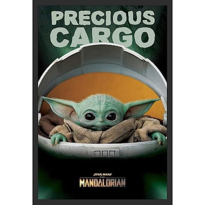 The Mandalorian Precious Cargo Grogu Framed Poster - 24 x 36 Inch