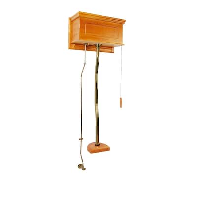 High Tank Toilet - Light Oak Stained Tank, Conversion Kit Stainless steel Z-Pipe Renovators Supply