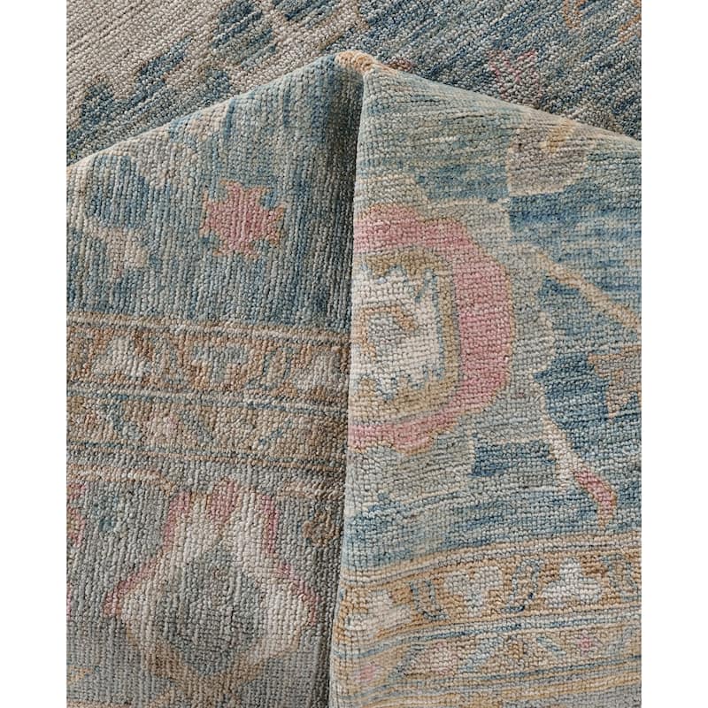 Oushak One-of-a-Kind Hand-Knotted Area Rug - Blue - 8' 1" x 10' 1"