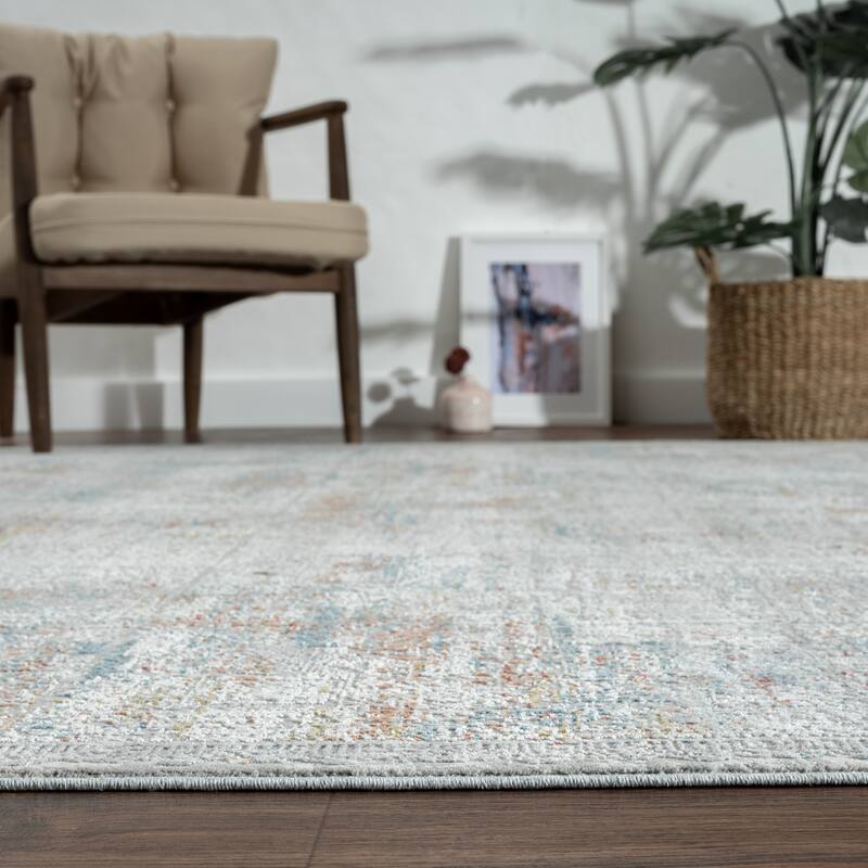 Dalton Sterling/Pewter Abstract Area Rug