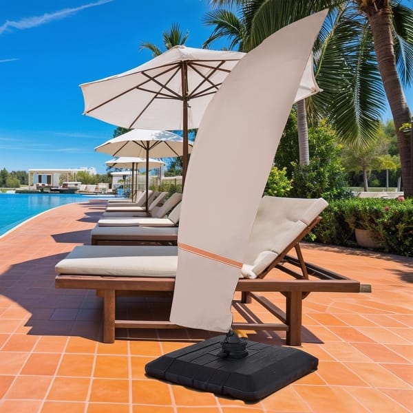 bed bath beyond offset patio umbrella cover Deluxe Beige Patio Umbrella Cover with Zipper for 9 to 12 FT Offset Umbrella  with Curved Cantilever and Straight Pole - Bed Bath & Beyond