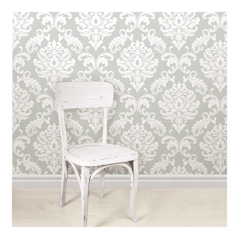 NuWallpaper Ariel Grey Peel & Stick Wallpaper - 216in x 20.5in x 0.025in