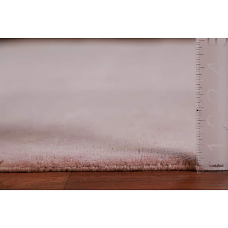Hand Knotted Oriental 100% Wool Carpet Modern Solid Purples Gabbeh Area Rug - 14' 0'' X 10' 2''
