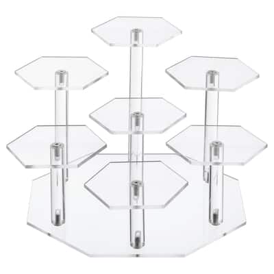 Acrylic Display Stand for Figures 7 Tier Acrylic Riser for Cupcake Clear - Transparent