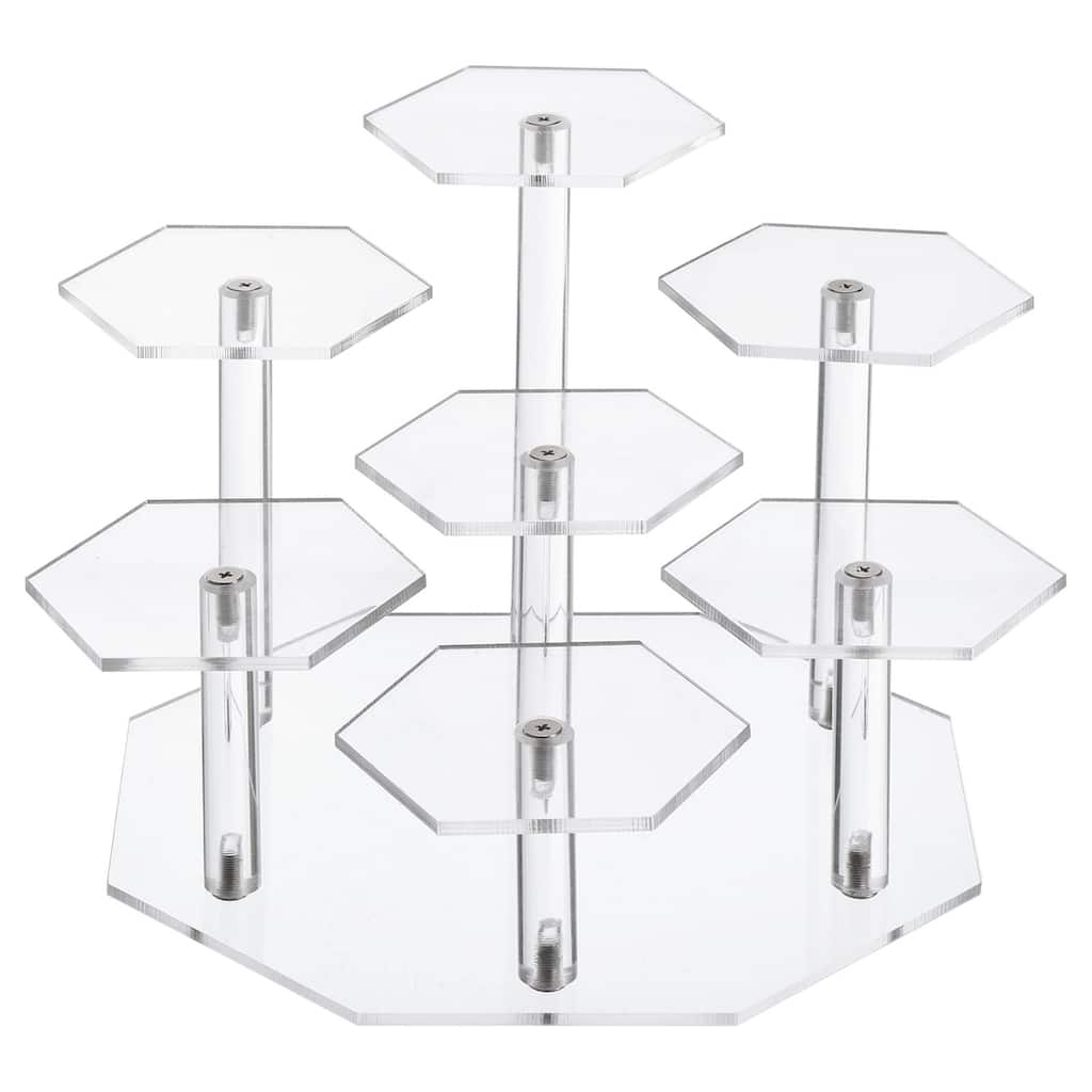 Acrylic Display Stand for Figures 7 Tier Acrylic Riser for Cupcake Clear - Transparent
