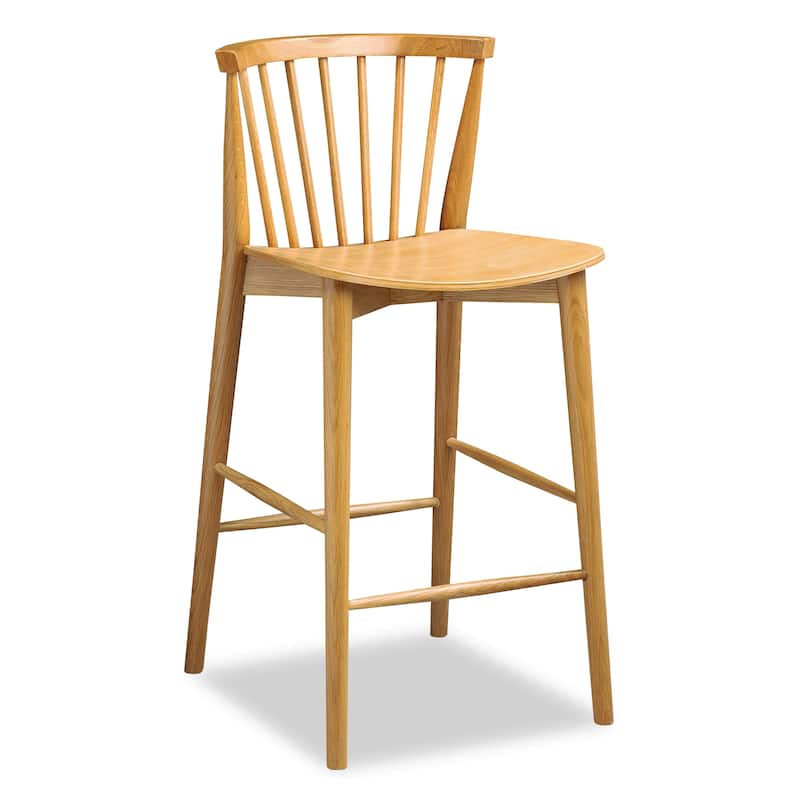 Poly & Bark Ligna Counter Stool - Solid Wood Frame - Oak