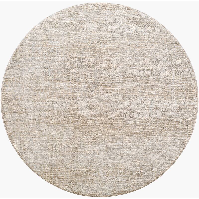 Livabliss Casual Masterpiece Diamond Area Rug - 5'3" x 5'3" Round - Light Gray