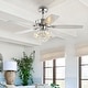preview thumbnail 3 of 12, JONATHAN Y Moravia 48" 3-Light Glam Crystal Drum LED Ceiling Fan With Remote, Chrome