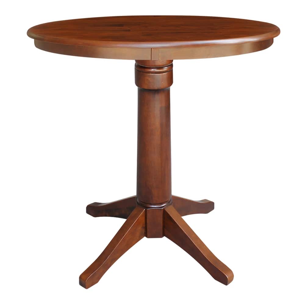 International Concepts Solid Wood 36" Round Pedestal Dining Table